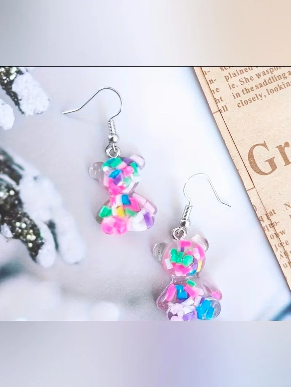 $8 Each Or Bundle 5/$20 Colorful Confetti Teddy Drop Earrings